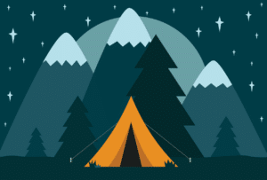 camp, camping, tent, nature, adventure, travel, night, landscape, outdoors, summer, sky, vacation, trip, stars, journey, traveler, relax, trees, mountains, night sky, snow, snow cap, moon